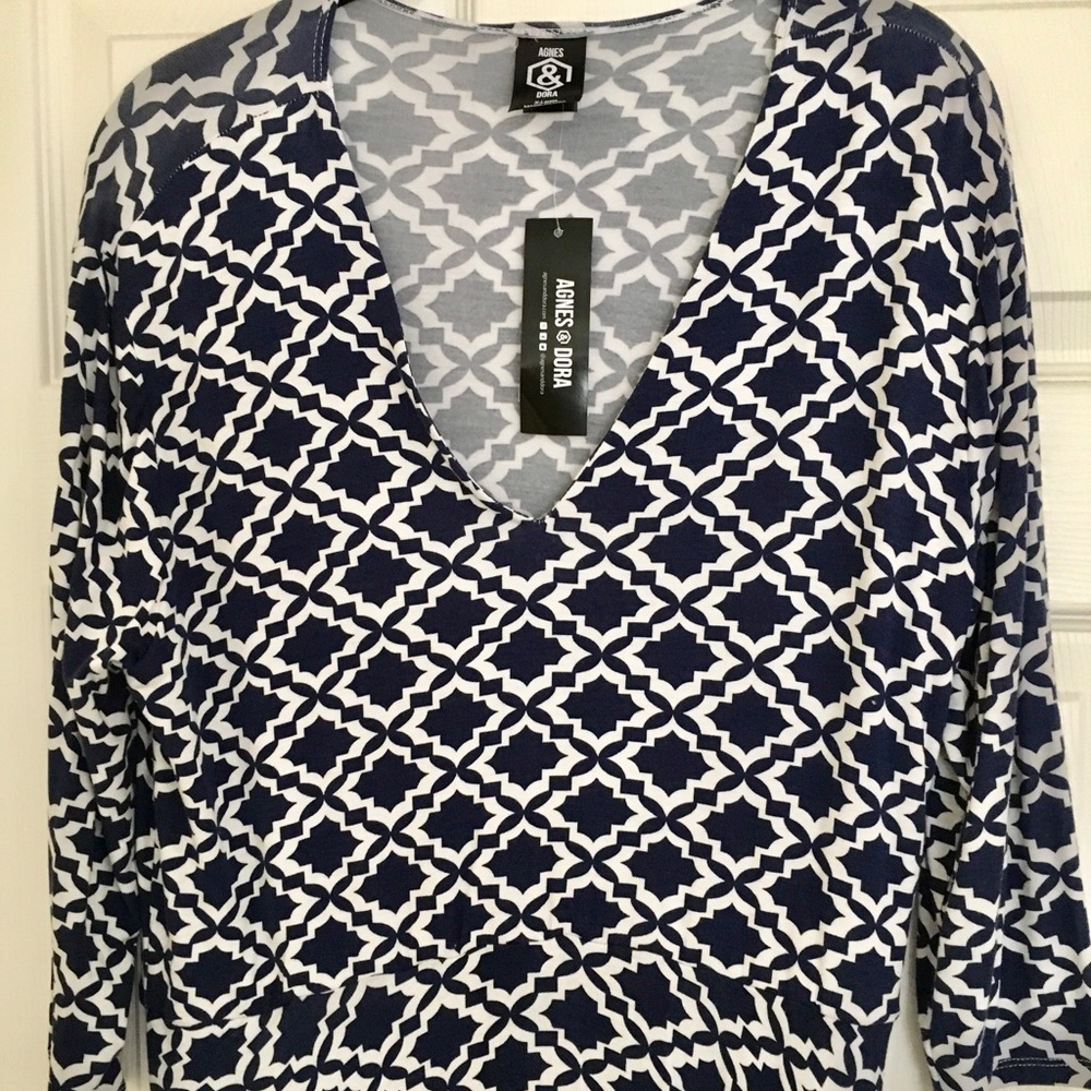 NWT XL navy/white Agnes & Dora Curie dress